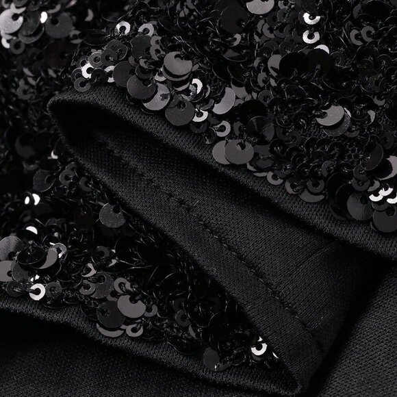 Black Party Women's Sequin Decorated Mini Skirt - Picture 6 of 6